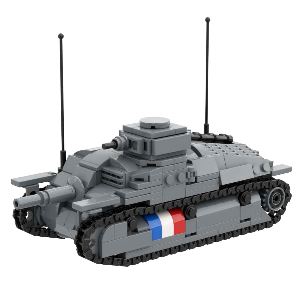WWII French Army Cavalry Tank Somua S35 Bricks Model Toy