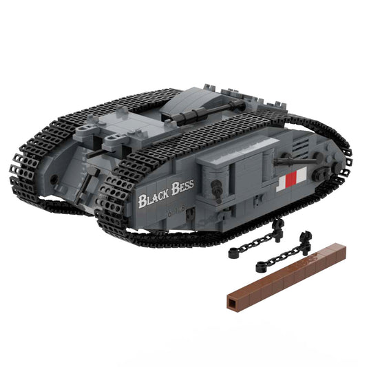 WW1 Black Bess Mark IV Heavy Tank Toy War Military Building Blocks