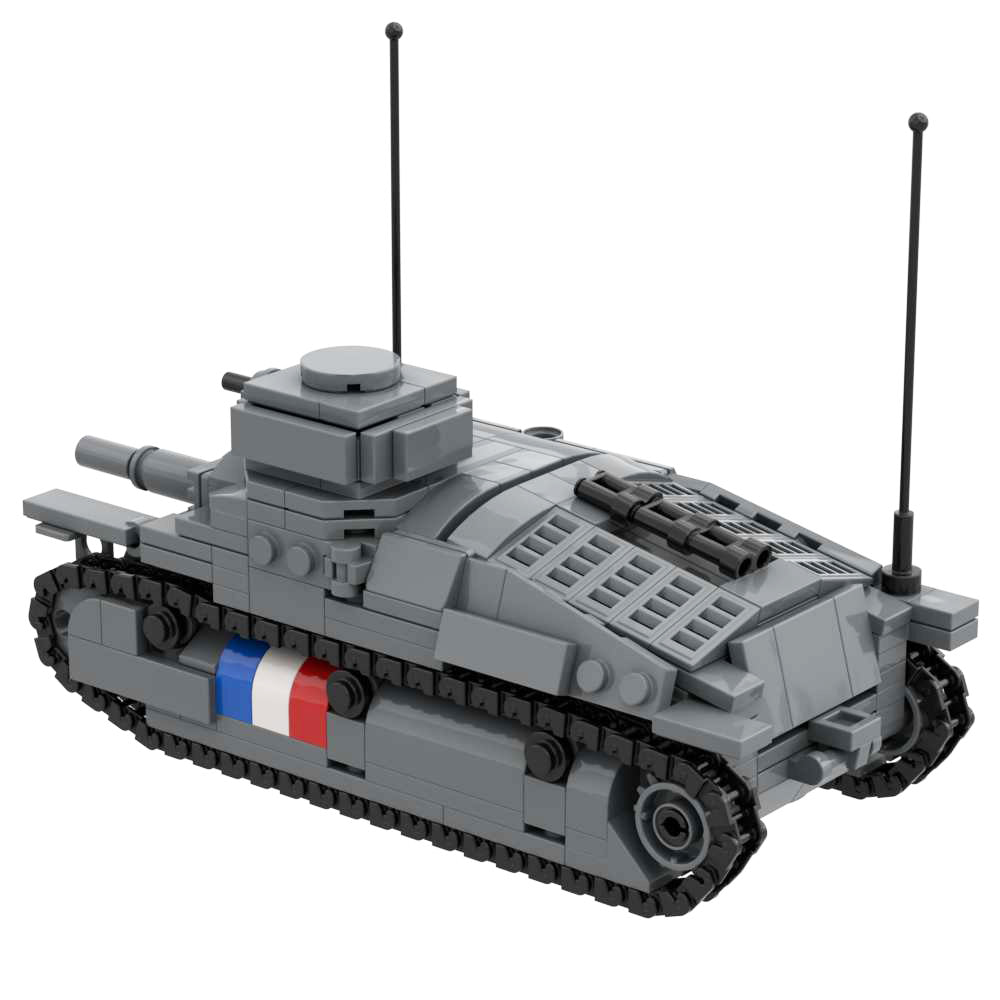 WWII French Army Cavalry Tank Somua S35 Bricks Model Toy