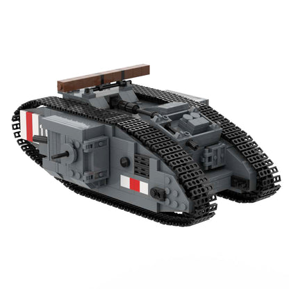 WW1 Mark IV Male and Black Bess Heavy Tank War Military Weapons Toy Building Block Set