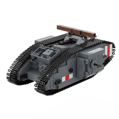 WW1 Mark IV Male and Black Bess Heavy Tank War Military Weapons Toy Building Block Set