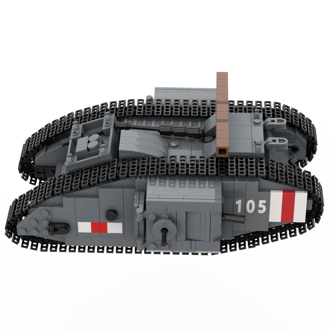 WW1 Mark IV Male and Black Bess Heavy Tank War Military Weapons Toy Building Block Set