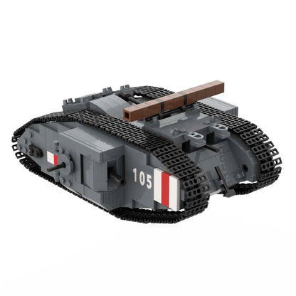 WW1 Mark IV Male and Black Bess Heavy Tank War Military Weapons Toy Building Block Set