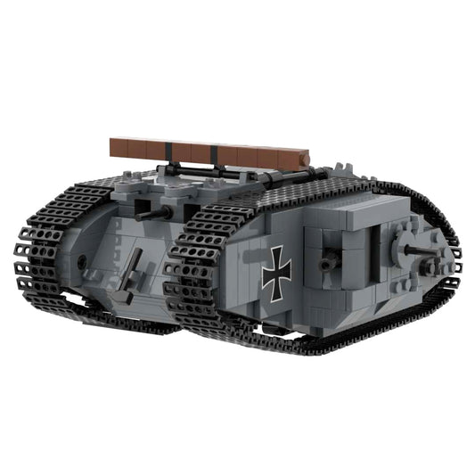 WW1 Mark IV Male and Black Bess Heavy Tank War Military Weapons Toy Building Block Set