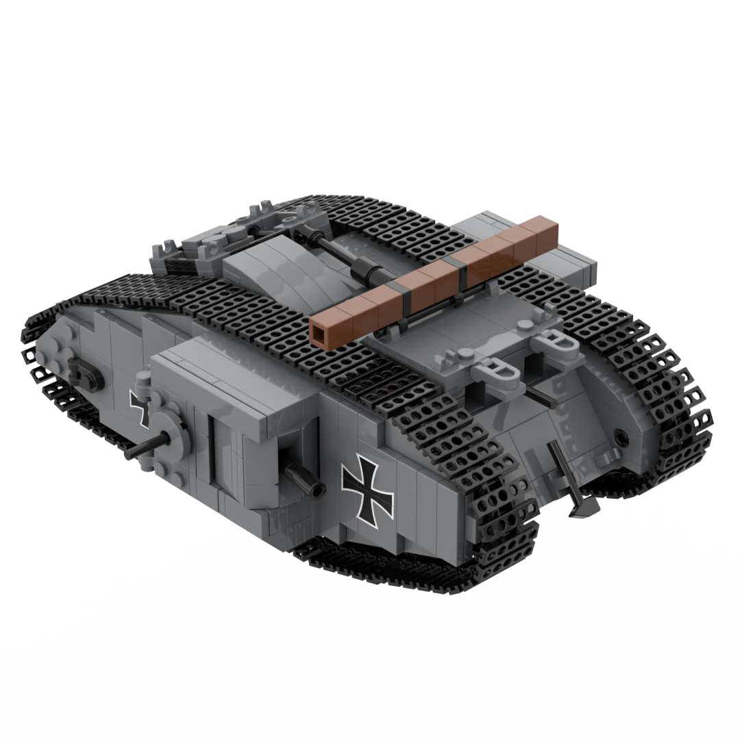 WW1 Mark IV Male and Black Bess Heavy Tank War Military Weapons Toy Building Block Set
