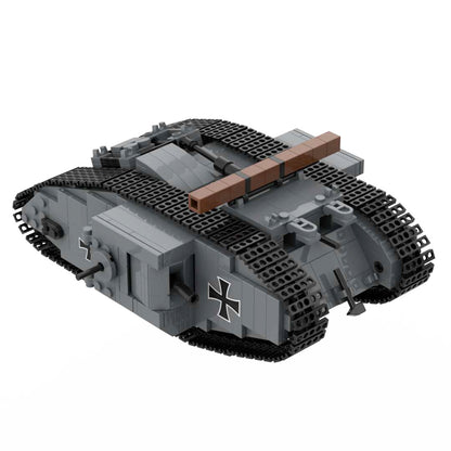 WW1 Mark IV Male and Black Bess Heavy Tank War Military Weapons Toy Building Block Set