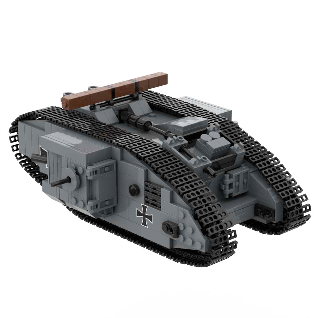 WW1 Mark IV Male and Black Bess Heavy Tank War Military Weapons Toy Building Block Set