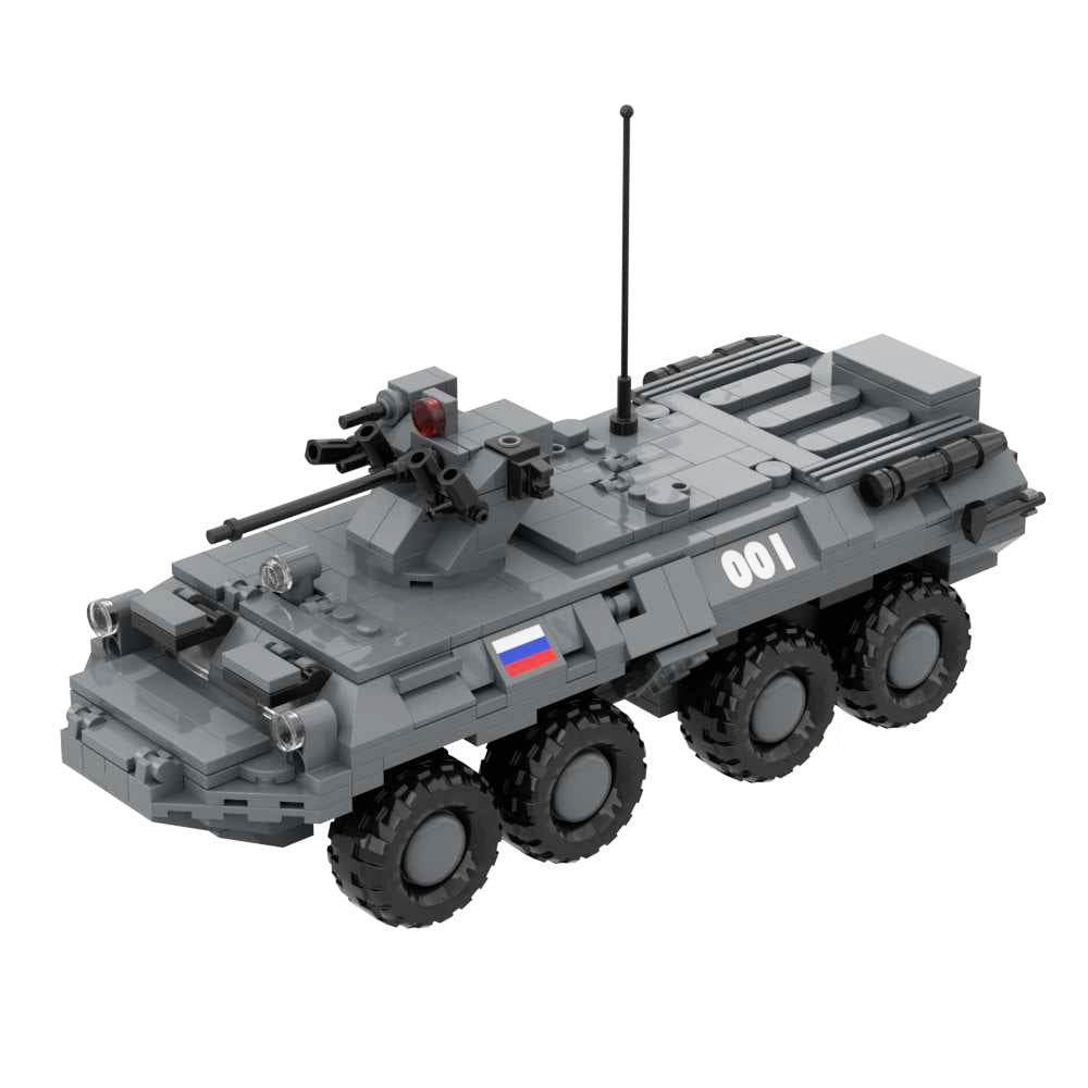 BTR-80 Military Building Blocks Toy 8x8 Wheeled Amphibious Armored Car Personnel Carrier