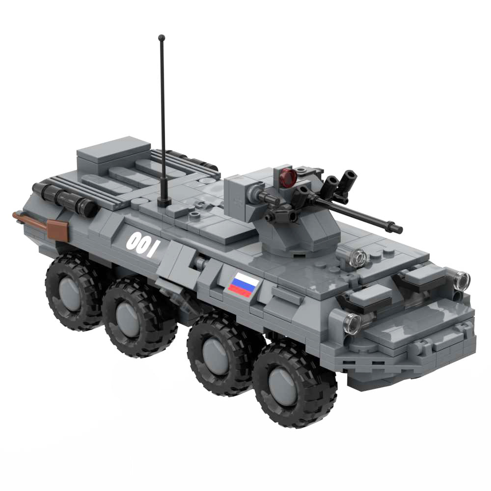 BTR-80 Military Building Blocks Toy 8x8 Wheeled Amphibious Armored Car Personnel Carrier