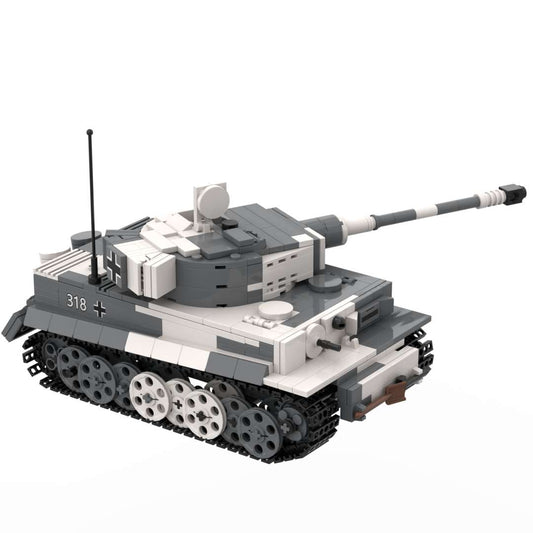 WWII Tiger I Ausf E German Heavy Tank Camouflage Military Toy Building Block Set