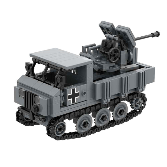 WW2 Toy Military Weapons RSO mit Flak 38 Building Block Kit Vehicle