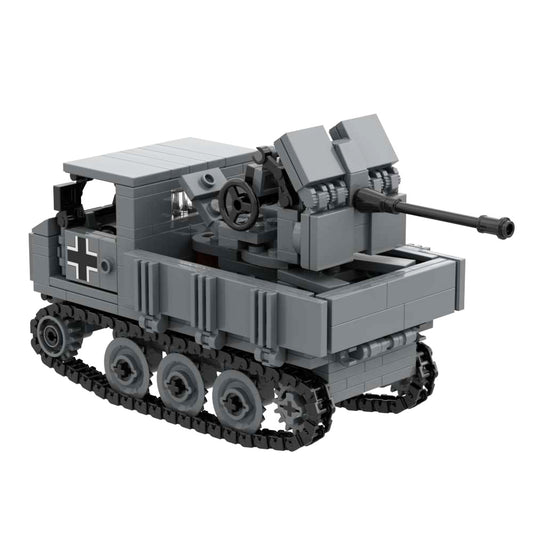 WW2 Toy Military Weapons RSO mit Flak 38 Building Block Kit Vehicle